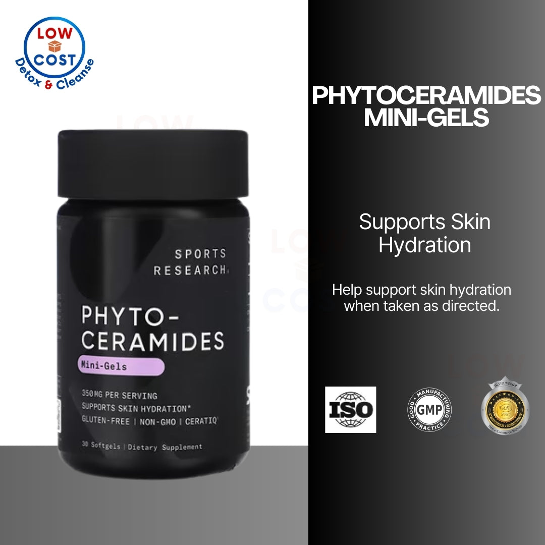 Low Cost PH | Sports Research, Phytoceramides Mini-Gels, 350 mg, | Skin Hydration & Wrinkle Support
