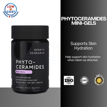Low Cost PH | Sports Research, Phytoceramides Mini-Gels, 350 mg, | Skin Hydration & Wrinkle Support