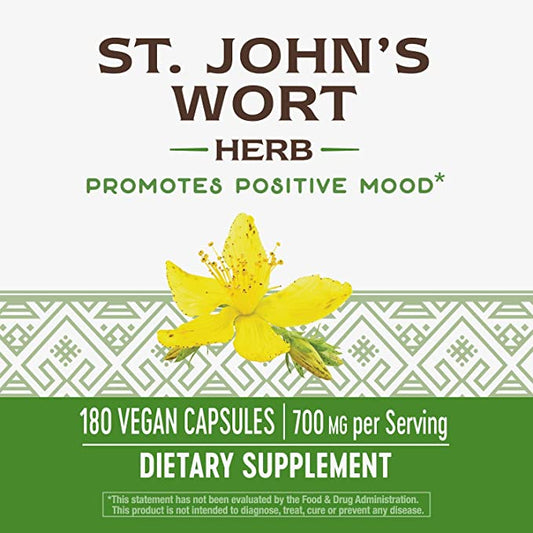 LowCostPh | Nature's Way, St. John's Wort Herb, 700 mg, 100| 180 Vegan Capsules (350 mg per Capsule)
