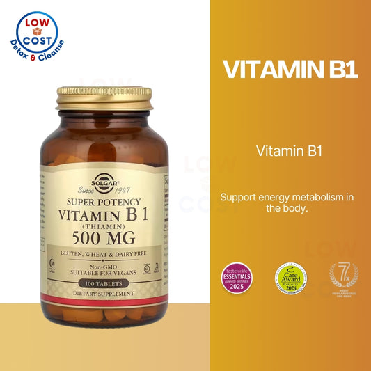 Low Cost PH | Solgar Vitamin B1 (Thiamin) - 100 Tablets - Super Potency, 100mg Formula - Non-GMO, Ve
