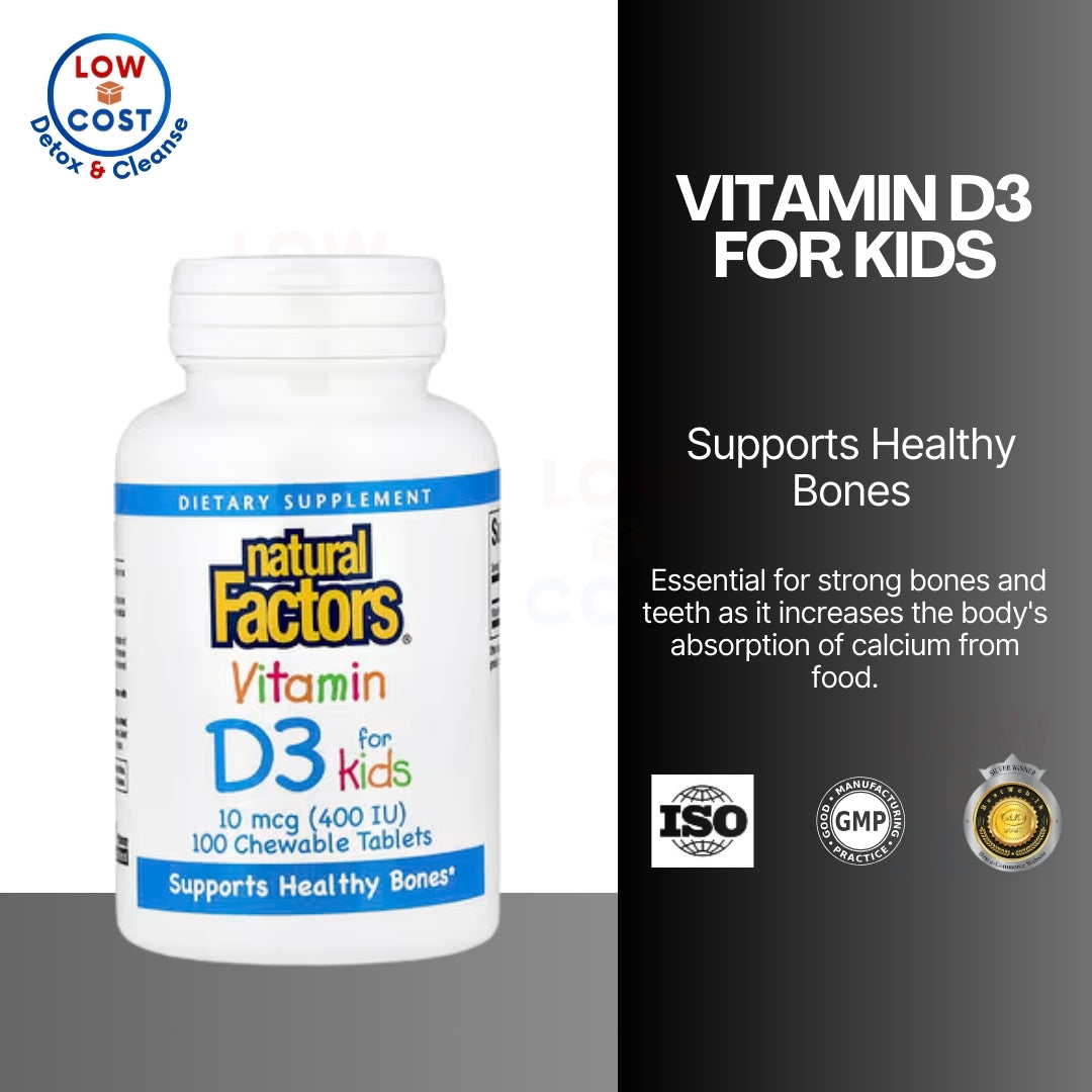 LowCost PH| Natural Factors, Vitamin D3 400 IU, Supports Strong Bones, Teeth and Immune Function.