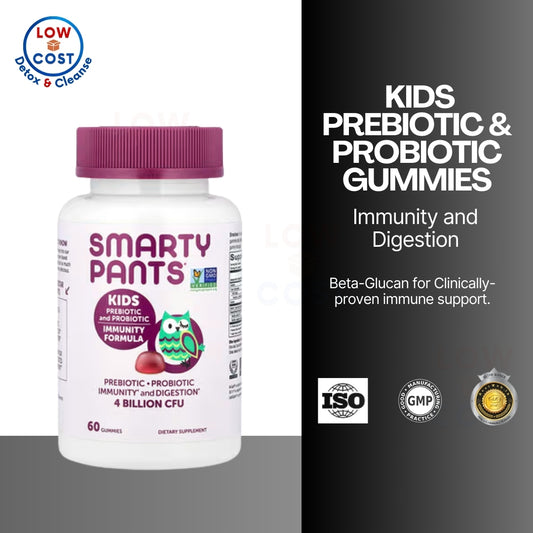 LowCost PH| SmartyPants, Kids Prebiotic and Probiotic, Immunity Formula, Vegan Grape, 4 Billion CFU