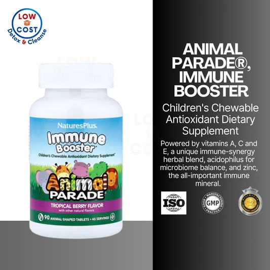 LowCost PH| Natures Plus Animal Parade Immune Booster - Tropical Berry Flavor - 90 Animal-Shaped Che