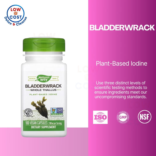 LowCostPH | Nature's Way, Bladderwrack, 580 mg, 100 Vegan Capsules plant-based to supplements.