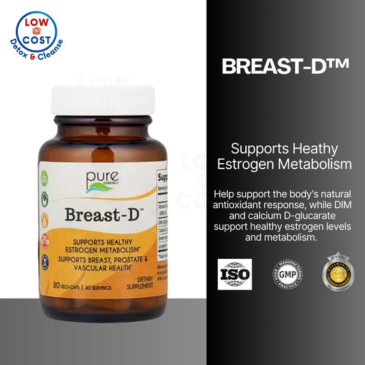 LowCostPh | Pure Essence, Breast-D, 30 Vegi-Caps, Supports Heathy Estrogen Metabolism