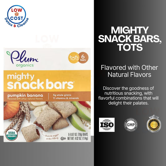 LowCostPh | Plum Organics, Mighty Snack Bars, Tots, Pumpkin Banana, 6 Bars, 0.67 oz (19 g) Each
