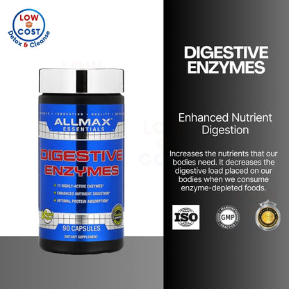 LowCost PH| ALLMAX, Essentials, Digestive Enzymes, 90 Capsules
