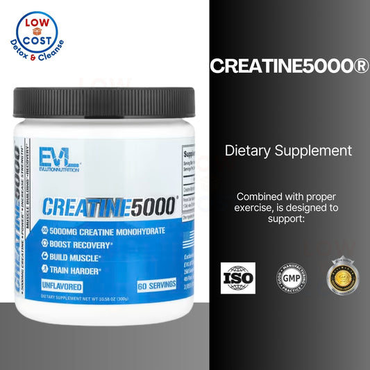 LowCostPh| EVLution Nutrition, CREATINE5000, Unflavored, 10.58 oz (300 g)