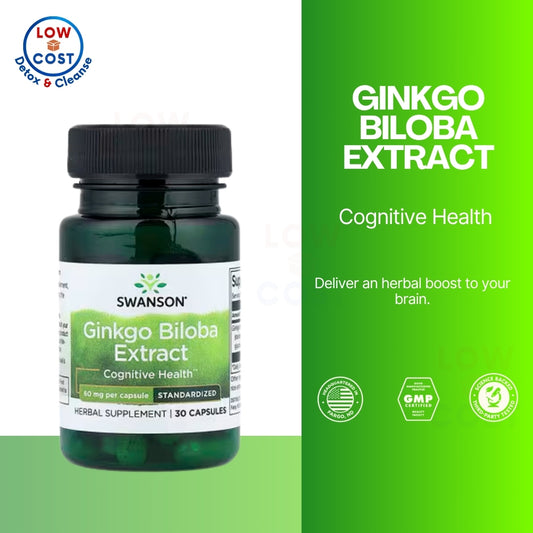 LowCostPH | Swanson, Ginkgo Biloba Extract, 60 mg, Capsules, Cognitive Health Herbal Supplement