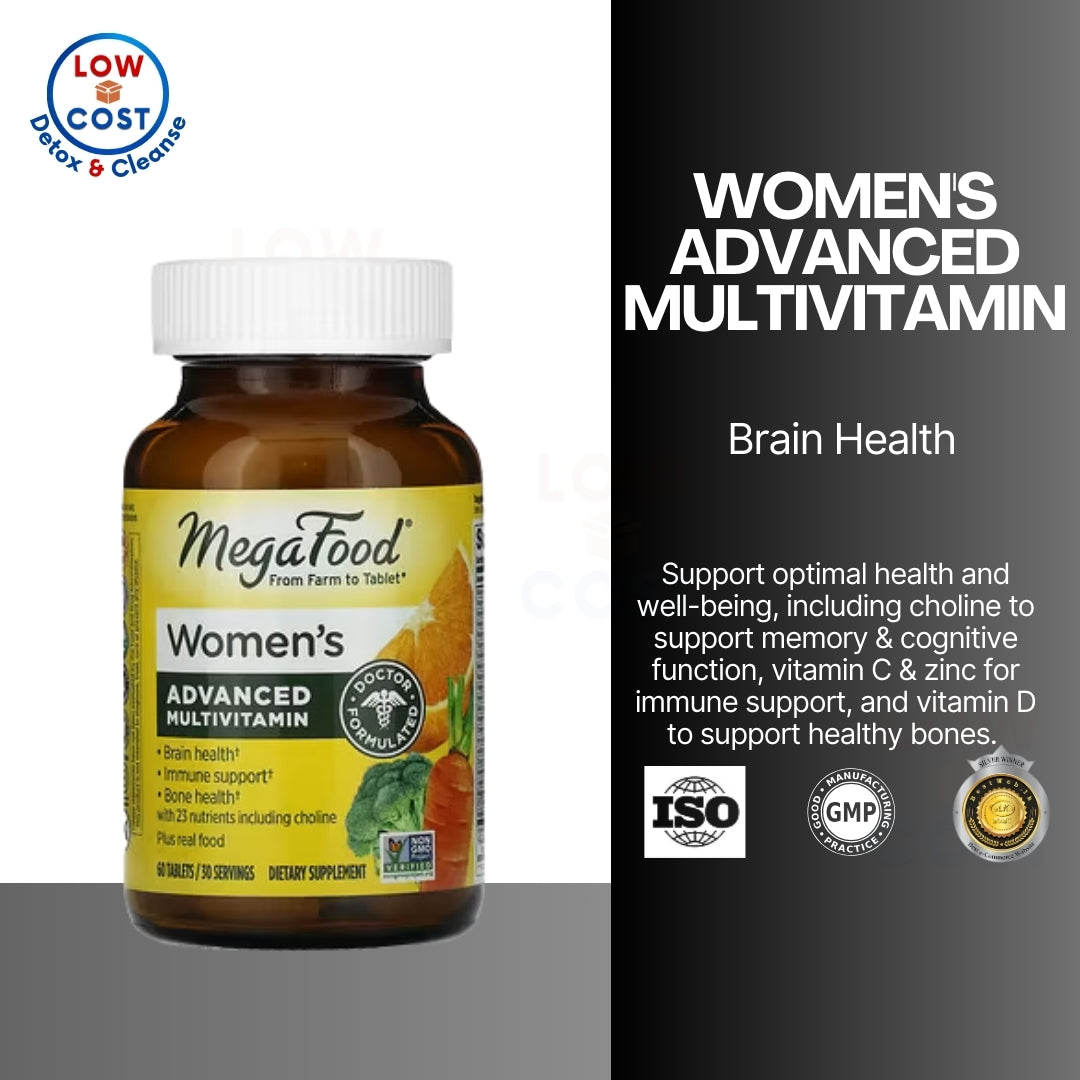 LowCostPh | MegaFood, Women's Advanced Multivitamin, Women's 40+, Advanced Multivitamin, 60 Tablets