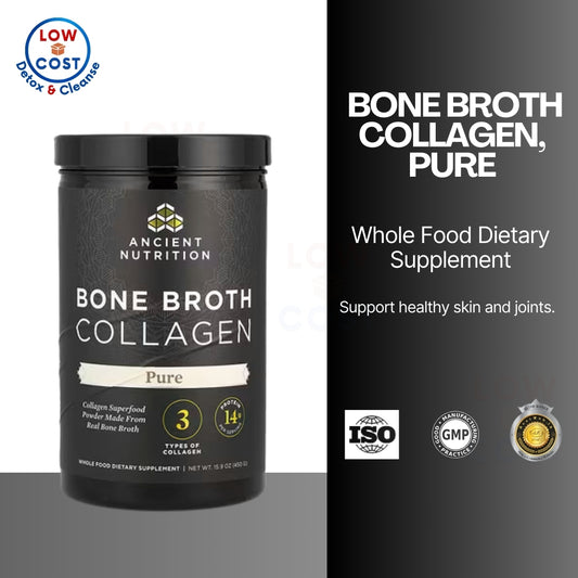 LowCostPH| Ancient Nutrition, Bone Broth Collagen, Pure, 15.9 oz (450 g) Beauty & Anti-Aging Support