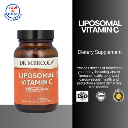 LowCostPH| Dr. Mercola, Liposomal Vitamin C, 500 mg, Anti-Oxidant & Immune Support