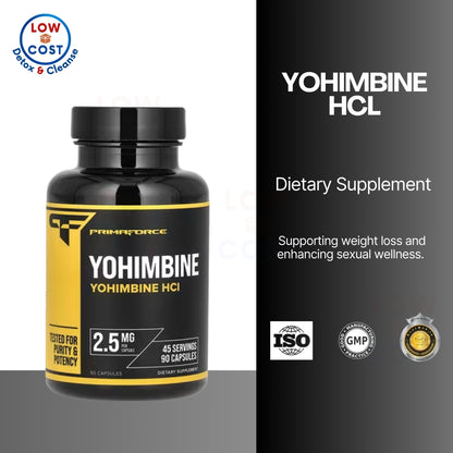 LowCost PH| Primaforce, Yohimbine HCl, 5 mg, 90 Capsules (2.5 mg per Caps) Non-GMO and Gluten Free
