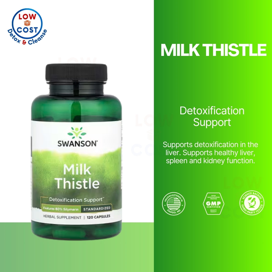 LowCostPH | Swanson, Milk Thistle, 120 Capsules Detoxification Support, Boosts Antioxidant