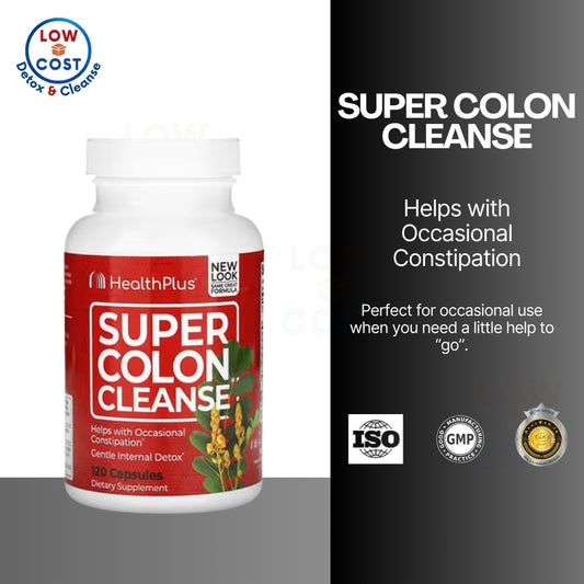 LowCostPH| Health Plus Super Colon Cleanse 10 Day Gentle Gut Cleanse Detox, Psyllium Husk, Probiotic