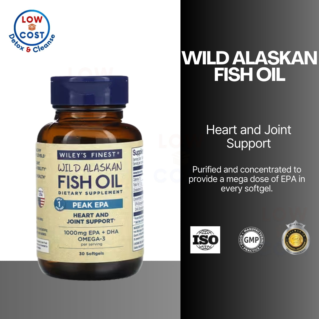 Lowcostph | Wiley's Finest, Wild Alaskan Fish Oil, Peak EPA, 1,250 mg, 120 Fish Softgels