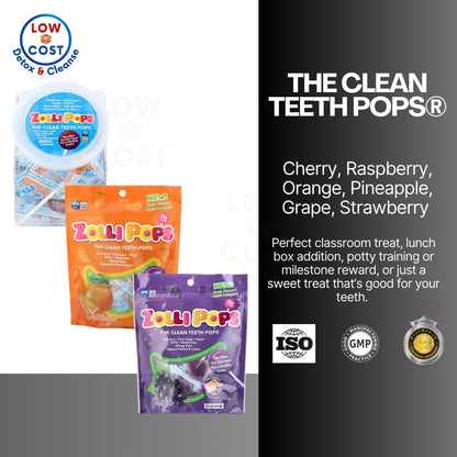 Low Cost PH | Zollipops The Clean Teeth Pops Strawberry, Orange, Raspberry, Cherry, Grape, Pineapple