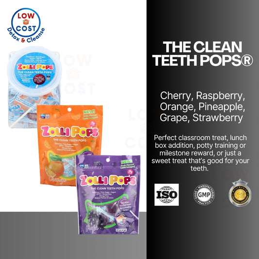 Low Cost PH | Zollipops The Clean Teeth Pops Strawberry, Orange, Raspberry, Cherry, Grape, Pineapple