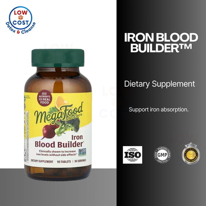 LowCostPH | NOW Foods, Iron, Double Strength, 36 mg, Iron Complex MegaFood Blood Builder