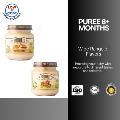 Little Sunshine | Rudolfs Organic Salmon, Chicken, Beef Meat, Pumpkin, Mango, Cauliflower  6+ Months