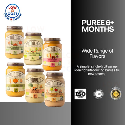 LittleSunshine | Rudolfs Organic Vegetable, Chicken, Apple, Beef Puree 6+ Months Stage 1, Stage 2 8+