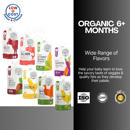 LittleSunshine | Serenity Kids Organic Beef, Salmon, Chicken, Sweet Potato, Bison, Carrot, Olive Oil