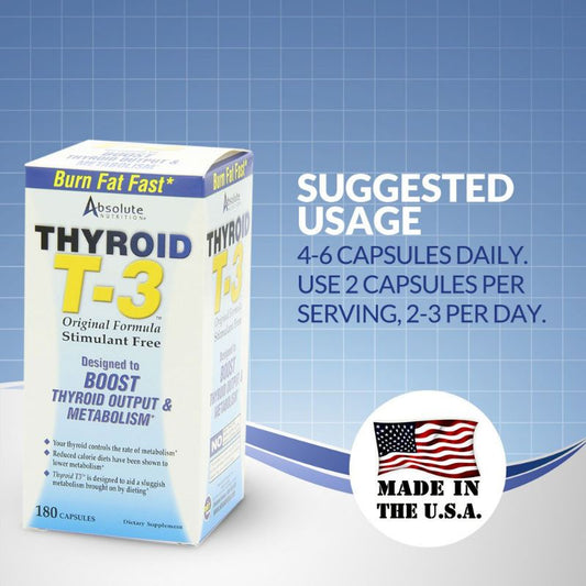 Low Cost PH | Absolute Nutrition Thyroid T-3, Original Formula Boost Thyroid Output & Metabolism