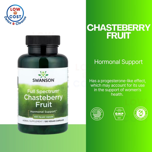 LowCostPH | Swanson, Full Spectrum® Chasteberry Fruit 400 mg, 120 Vegan Capsules Hormonal Support