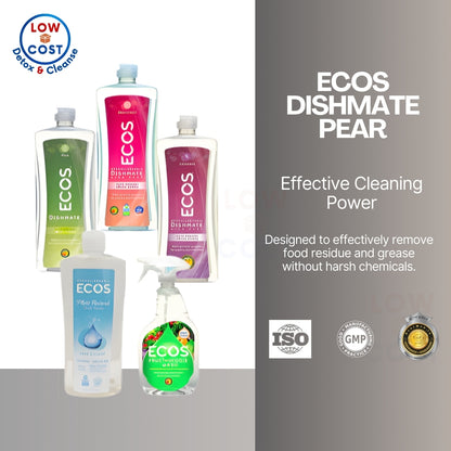 GrocerFarmer| Earth Friendly Ecos Dishmate Pear, Grapefruit, Lavender, Free & Clear, Ecos Fruit wash