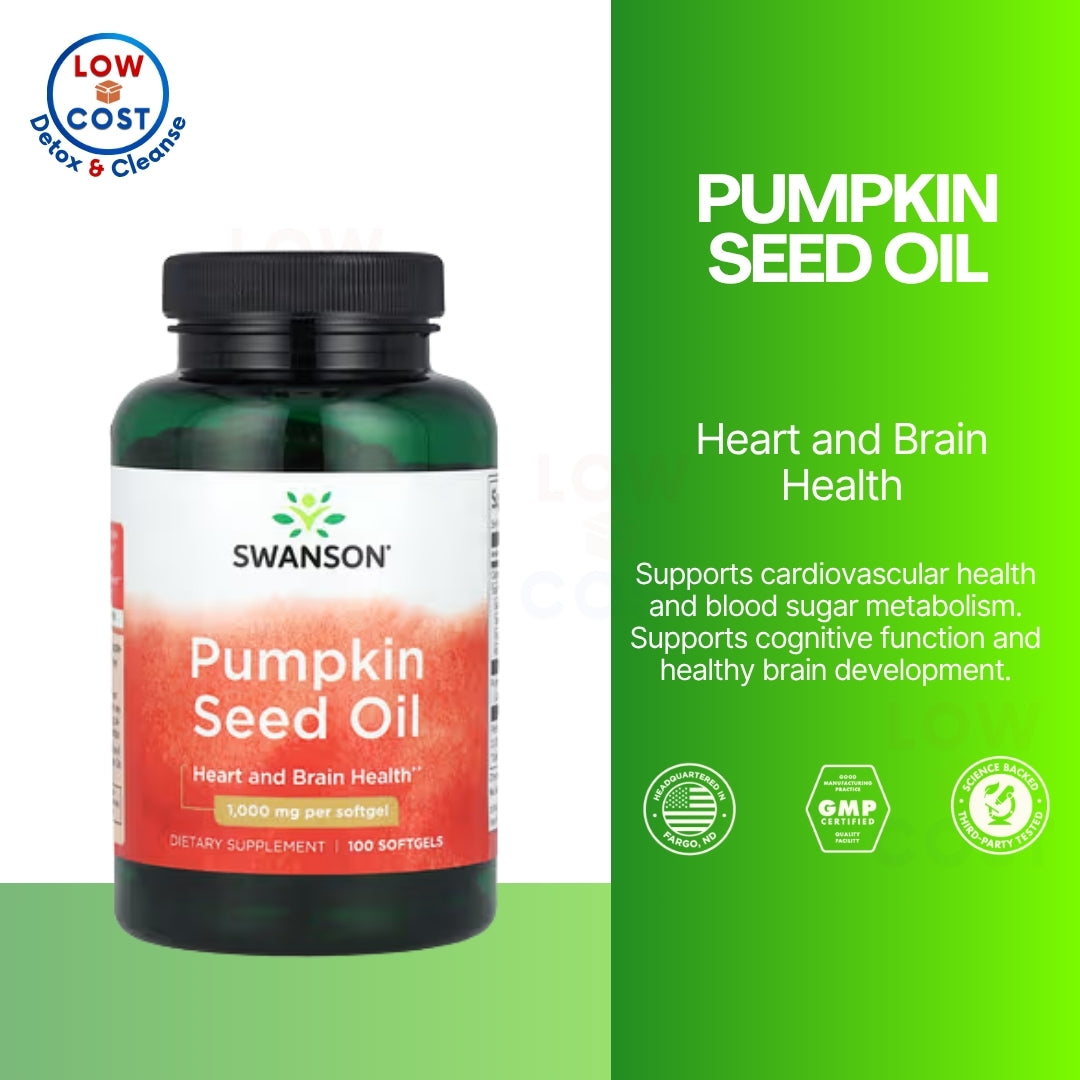 LowCostPH | Swanson, Pumpkin Seed Oil, 1,000 mg, 100 Softgels Heart and Brain Health