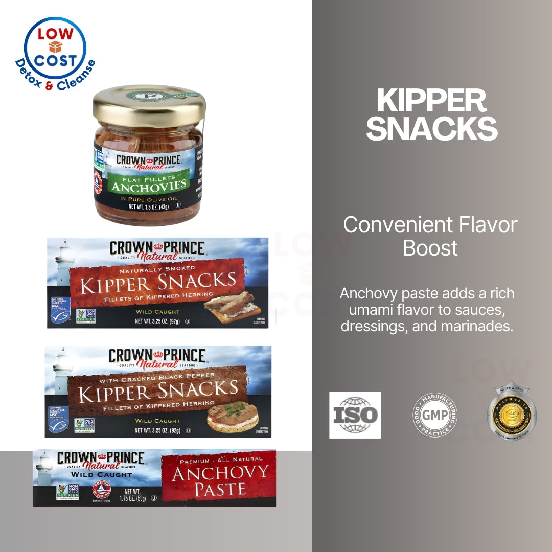 GrocerFarmer | Crown Prince Natural, Anchovy Paste, Kipper Snacks, Flat Anchovies In Pure Olive,