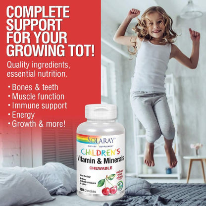 LowCostPH | Solaray, Kids, Focus Chewables, Natural Grape, Kids Vitamins & Minerals Chewable,Natural