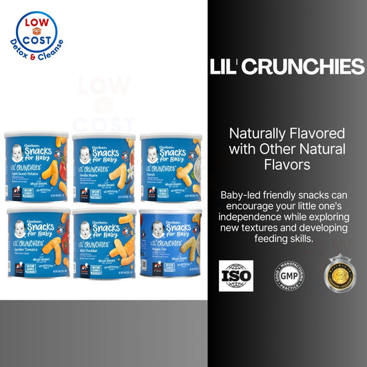 LittleSunshine | Gerbers, Snacks for Baby, Lil' Crunchies, Baked Grain Snack, Wheels 8+Months,(42 g)