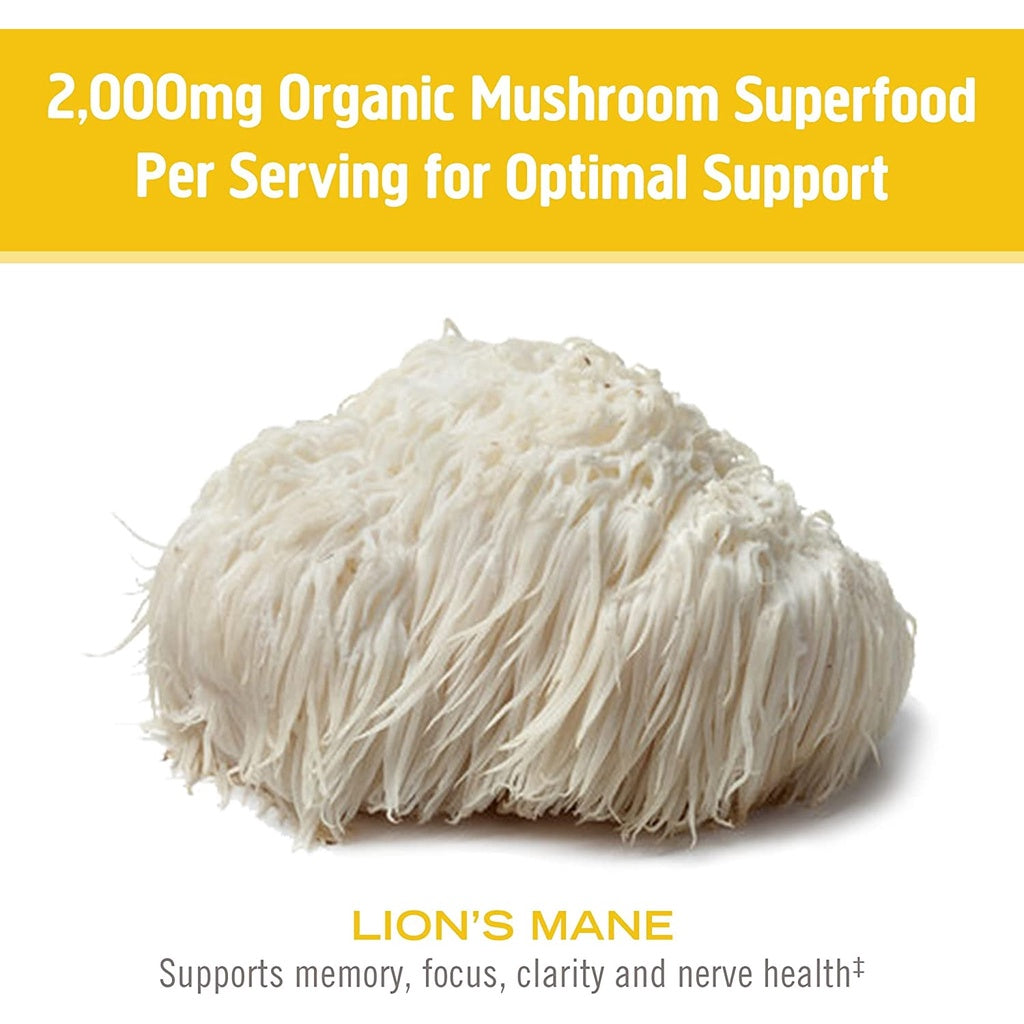 LowCost PH| Om Mushrooms, Lion's Mane Mushroom Superfood, 2,000 mg, 180 Vegetable Capsules (667 mg p