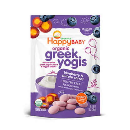 Little Sunshine | Happy Family Organics, Organic Greek Yogis, Blueberry & Purple Carrot, Strawberry