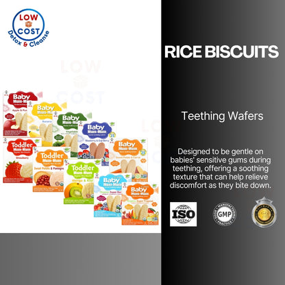 LittleSunshine | Hot Kid, Baby Mum-Mum Gentle Teething Wafers, Organic Rice Biscuits 12 Packs  2Each