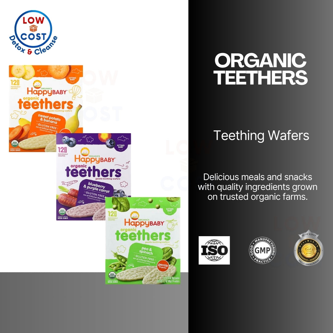 NaturalSolutions | Happy Family Organics, Organic Teethers, Gentle Wafers, Sweet Potato, Pea, Mango