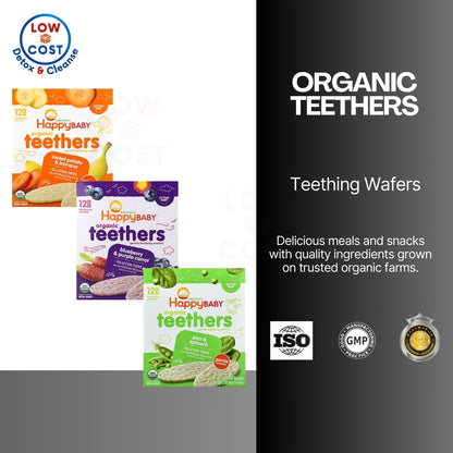 NaturalSolutions | Happy Family Organics, Organic Teethers, Gentle Wafers, Sweet Potato, Pea, Mango