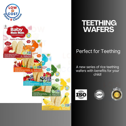 NaturalSolutions | Hot Kid, Baby Mum-Mum, Gentle Teething Wafers Organic Super Teethers, Berry,Apple