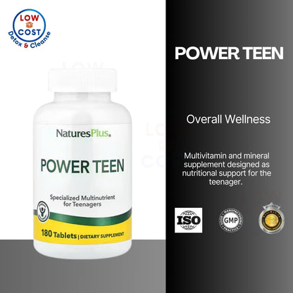 LowCostPh | NaturesPlus, Power Teen, 90 | 180 Tablets, Specialized Multinutrient for Teenagers