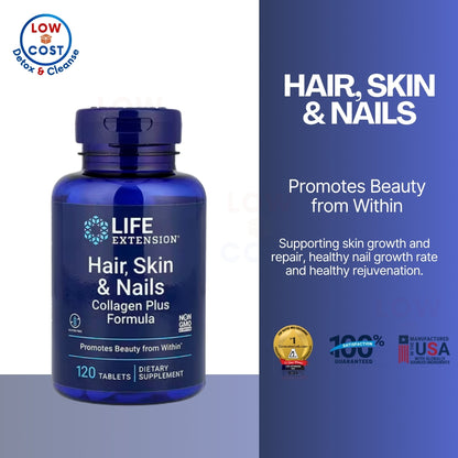 LowCostPH | Life Extension, Hair, Skin & Nails, Collagen Plus Formula ( Encourages Healthy Hair, Skin & Nails )