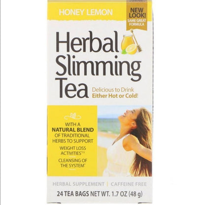 LowCostPH | 21st Century Herbal Slimming Tea Honey Lemon Caffeine Free, 24 Tea Bags, 1.7 oz (48 g)