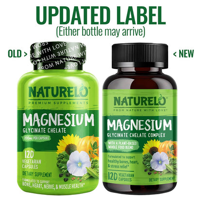 LowCostPh | NATURELO, Magnesium Glycinate Chelate Complex, 120 Vegetarian Capsules
