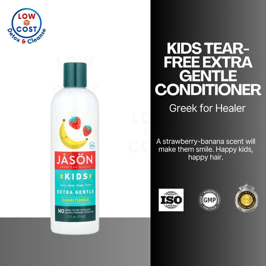 LowCostPH | Jason Natural, Kids Tear-Free Extra Gentle Conditioner, Strawberry-Banana, 12 fl oz (355