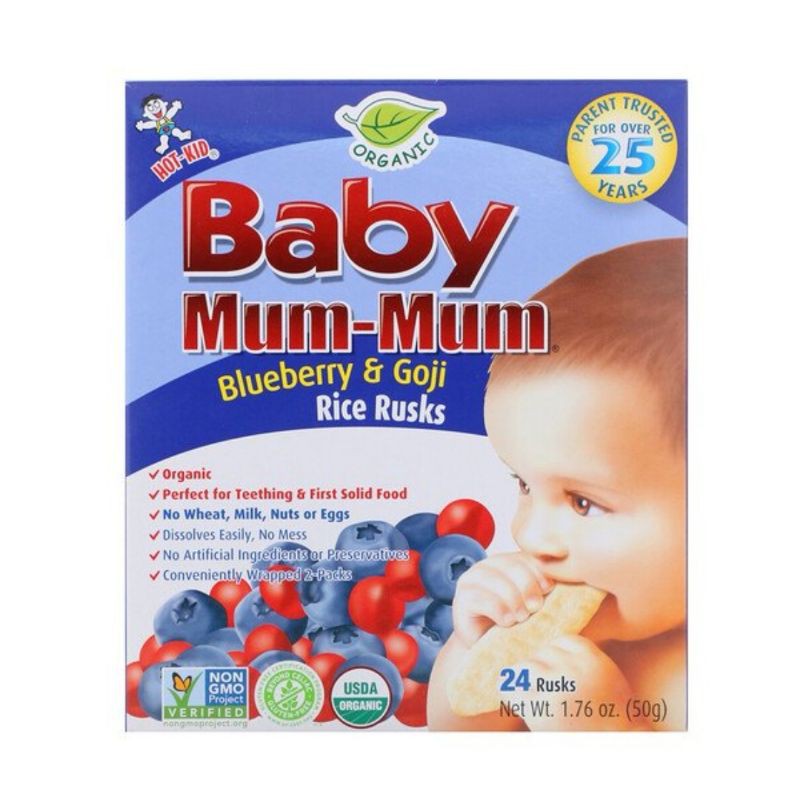 Low Cost PH | Mum-Mum, Original Rice Rusks, Banana, Apple Pumpkin, 24 Rusks, 1.76 oz.