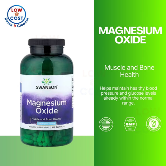 LowCostPH | Swanson, Magnesium Oxide, 200 mg, 500 mg, Capsules Muscle and Bone Health