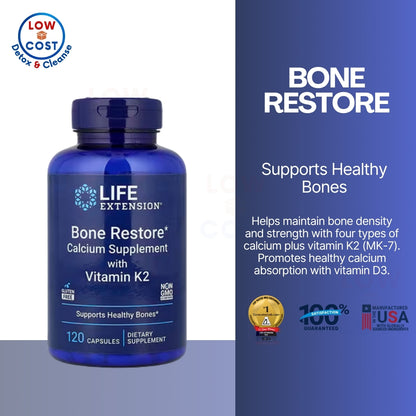 LowCostPH | Life Extension, Bone Restore, Calcium Supplement with Vitamin K2 ( Supports Healthy Bones )