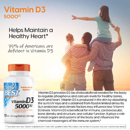 LowCostPh | Doctor's Best, Vitamin D3, 50 mcg, 25 mcg, 125mcg, Support Immune, Heart and Bone Health