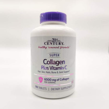 USA Onhand | 21st Century, Super Collagen Plus Vitamin C, 6,000 mg, Hair, Skin, Nails, Bone & Joint.