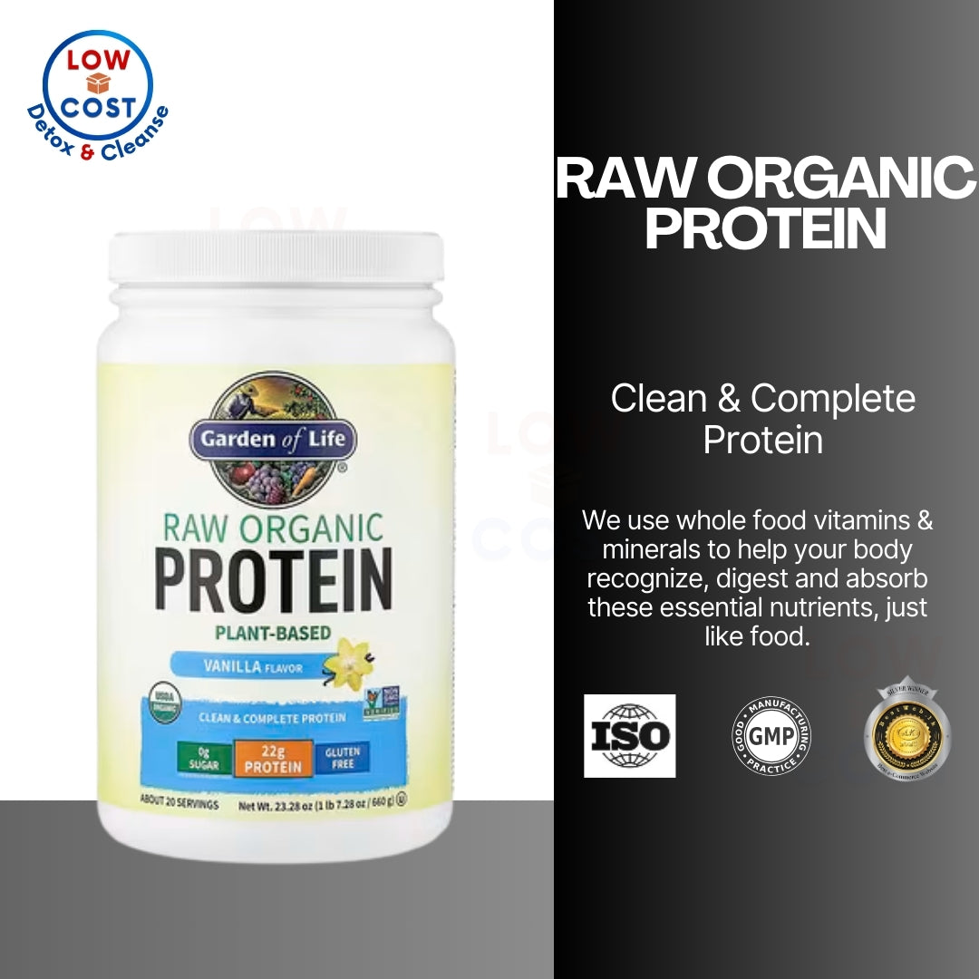 LowCostPH | Garden of Life, RAW Organic Protein, Plant-Based, Unflavored, 19.75 oz (560 g)